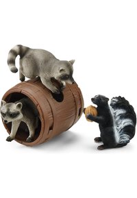 Schleich WILD LIFE RACCOON  SKUNK LOOKING FOR THE NUT - Jouet - brown
