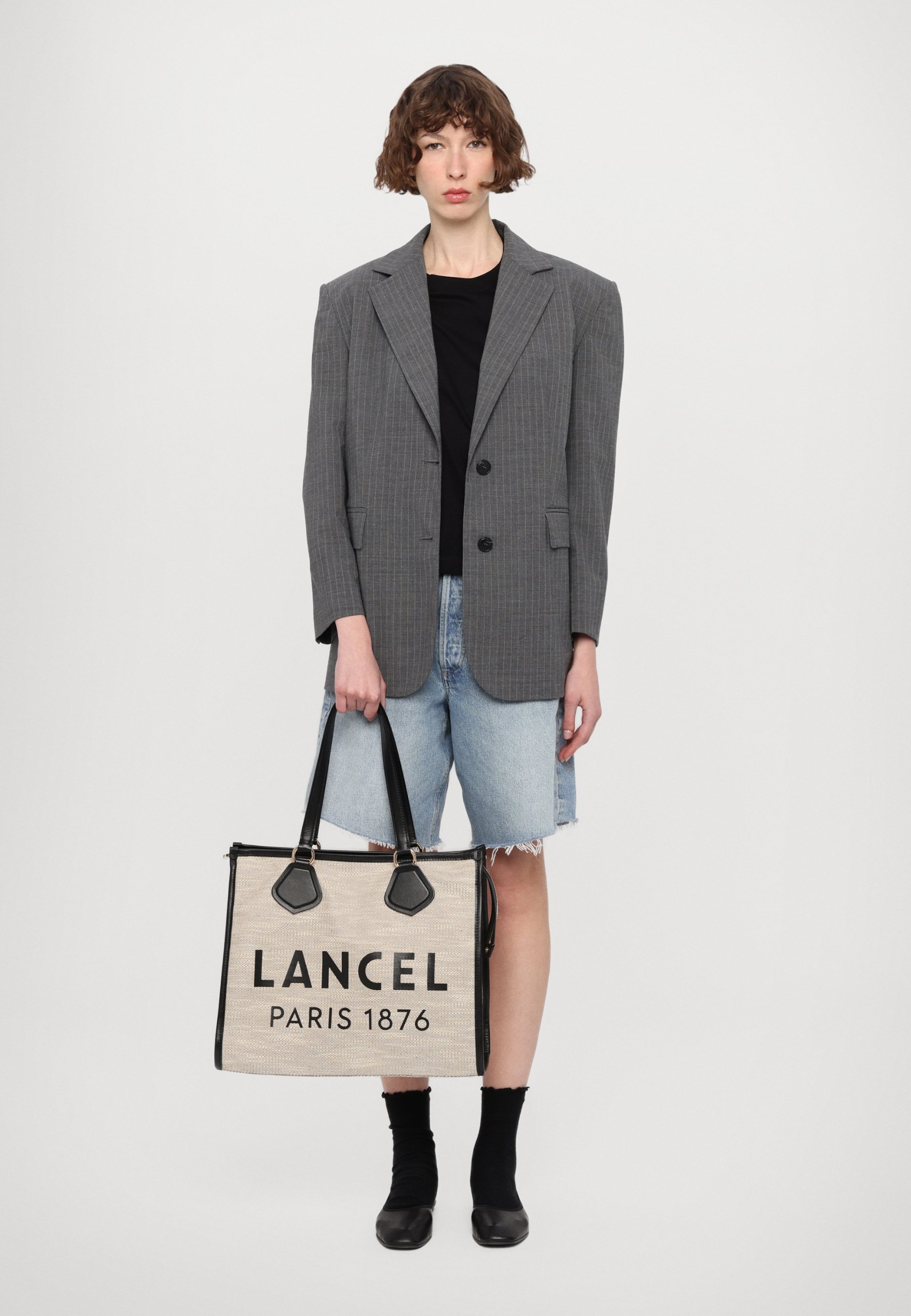 Lancel LARGE TOTE - Tote bag - natural/black/beige - Zalando