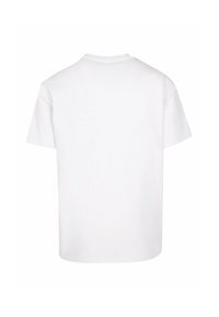 Hvid bomuld t-shirt med rund hals, korte ærmer og lige snit. Ingen synlige logoer eller designs på bagsiden. Glat tekstur.