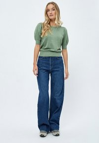 Minus MILIVA KNIT TEE - Základné tričko - basil green melange