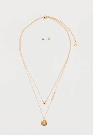 BOX LOGO STUD STONE DISC SET - Nyaklánc - gold-coloured