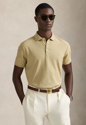 CUSTOM SLIM FIT HONEYCOMB-MESH POLO - Pólóing - coastal beige