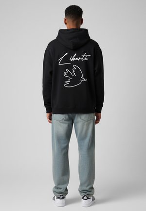 LIBERTE EMBROIDERY HEAYVWEIGHT UNISEX OVERSIZED - Hoodie - black