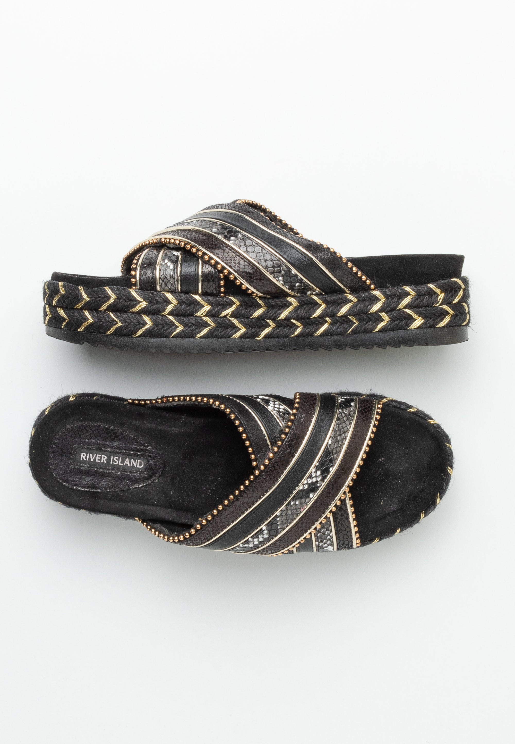 River Island Sandals black (Pre-owned) Zalando