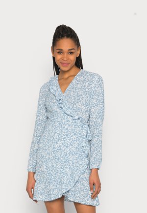 ONLCARLY WRAP SHORT DRESS - Jurk - cashmere blue