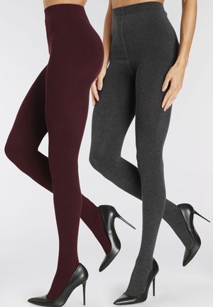 2 PACK - Strumpfhose -  pflaume anthrazit