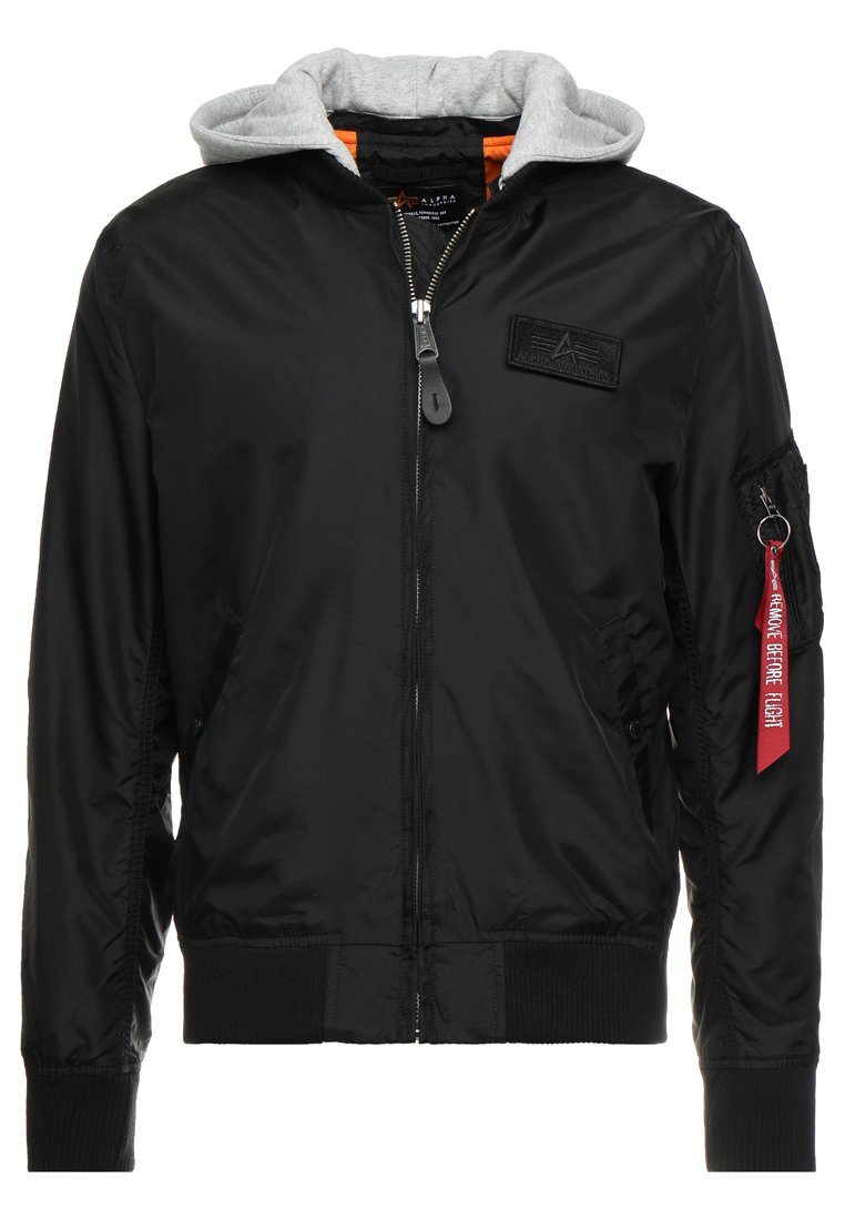 Alpha Industries HOODED Bomberjacka black Zalando.se Alpha Industries Jacka i konstläder black Zalando.se