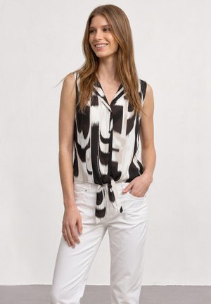 Street One, BLUSENTOP MIT BOWLING-KRAGEN UND KNOTEN - Chemisier - espresso brown