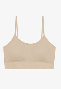 Even&Odd active 2 PACK ESSENTIAL SEAMLESS LIGHT SUPPORT SPORTS BRA - Αθλητικό σουτιέν ελαφριάς στήριξης - beige/black