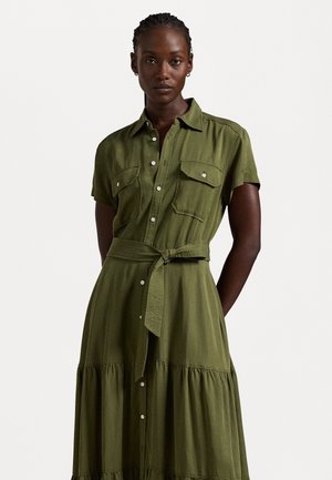 BELTED TIERED SHIRTDESS - Blusenkleid - expedition olive