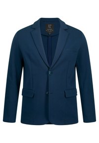 Marineblazer aus glattem Stoff. Mit einem Reverskragen, zwei vorderen Taschen und einem einzelnen Knopfverschluss ausgestattet. Mit subtiler Dehnung texturiert.