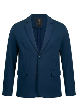 Marineblazer aus glattem Stoff. Mit einem Reverskragen, zwei vorderen Taschen und einem einzelnen Knopfverschluss ausgestattet. Mit subtiler Dehnung texturiert.