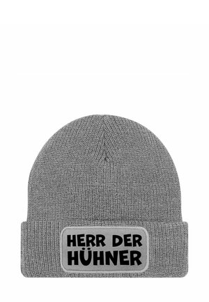 MIT PATCH IT SPRUCH HERR DER - Beanie - hühner grau