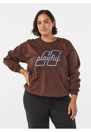 MIT FROTTEE-SCHRIFTZUG - Mikina - chicory c. playful