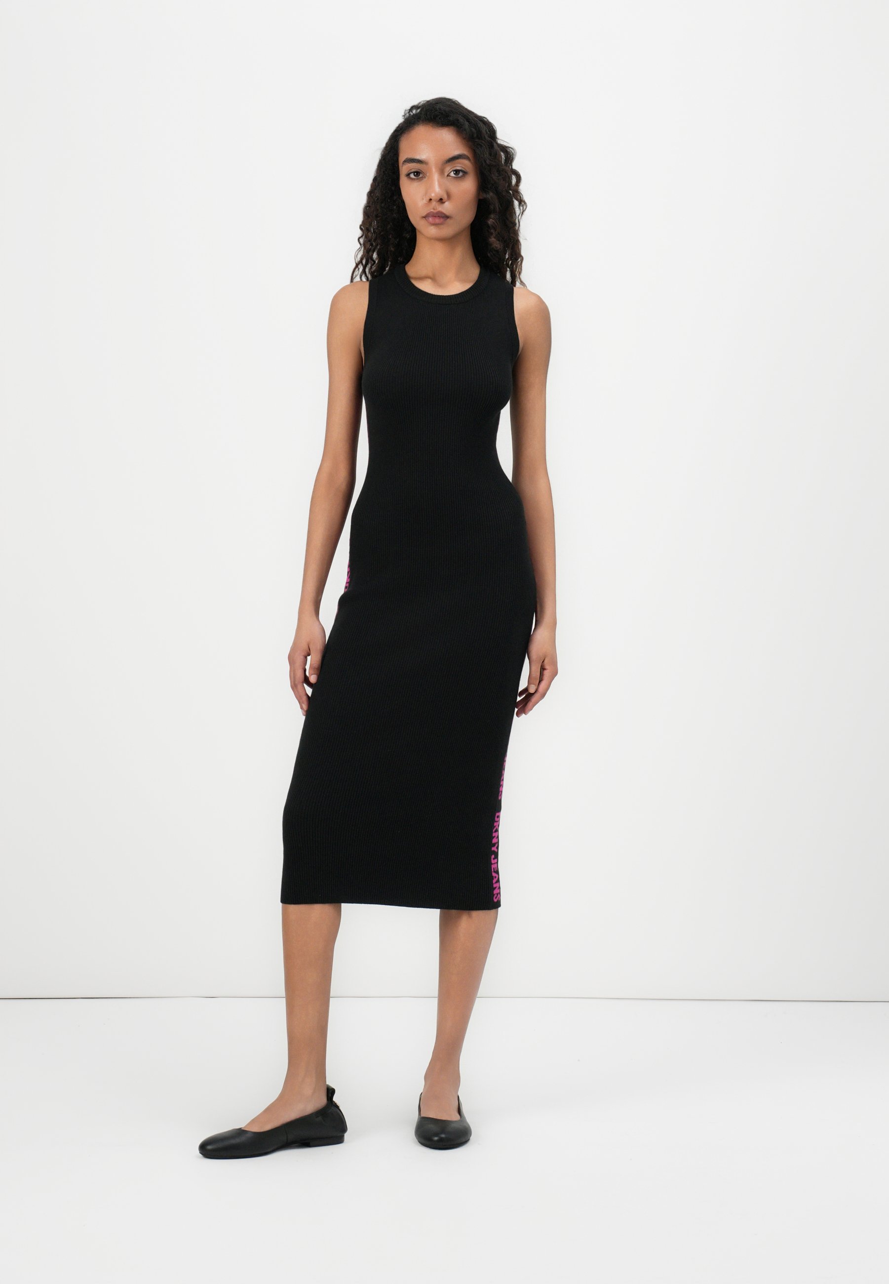 knee length dresses for ladies Sleeveless Cowl Neck Midi Halter Dress | A-Line Dress main image 1