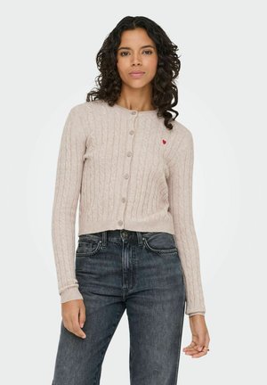 ONLKATIA LS CABLE BUTTON  - Gilet - mocha meringue