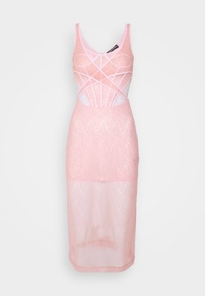 David Koma BONING OVERLAYER MIDI DRESS - Cocktail φόρεμα / Φόρεμα για πάρτι - baby pink