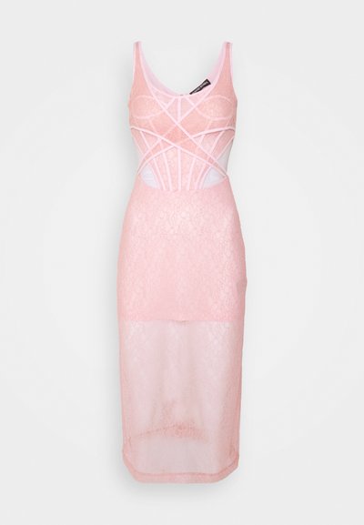 David Koma BONING OVERLAYER MIDI DRESS - Koktel haljina / svečana haljina - baby pink