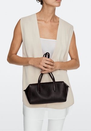 Massimo Dutti, MINI NAPPA LEATHER SATCHEL BAG - Handbag - dark brown