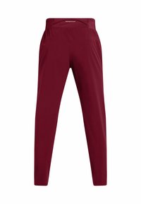 Pantalones deportivos burdeos con una tela suave, piernas ajustadas y una cinturilla elástica que cuenta con un pequeño bolsillo trasero para almacenamiento.