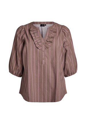 Zizzi Blouse - fossil pink stripe