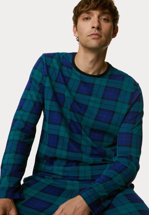 PURE SUPERSOFT CHECKED SET - Nattøj sæt - green mix