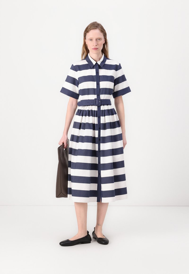 kate spade striped shirt dress kate spade new york SAILOR STRIPE SHIRTDRESS - Shirt dress - planetary  navy/cream/dark blue