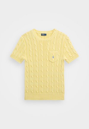 Polo Ralph Lauren Cable Knit Cotton Short Sleeve Sweater - T-shirts - fall yellow