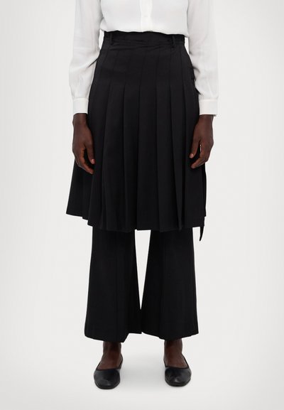 ROKH MIDI PLEATED SKIRT TROUSERS - Kalhoty - black
