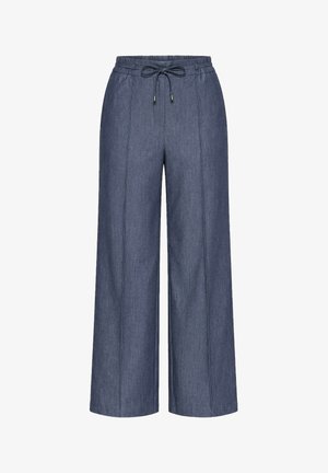 Ulla Popken, HOSE, JEANSOPTIK, ZIERBIESE, GERADES BEIN, ELASTIKBUND - Leveälahkeiset - blue denim