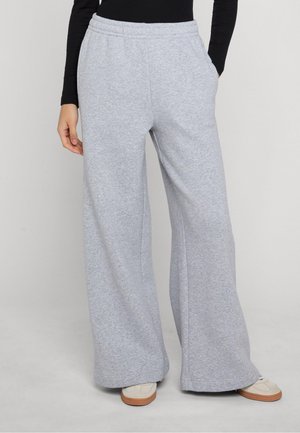 Urban Classics LADIES FLUFFY WIDELEG TRACKPANTS - Træningsbukser - heathergrey