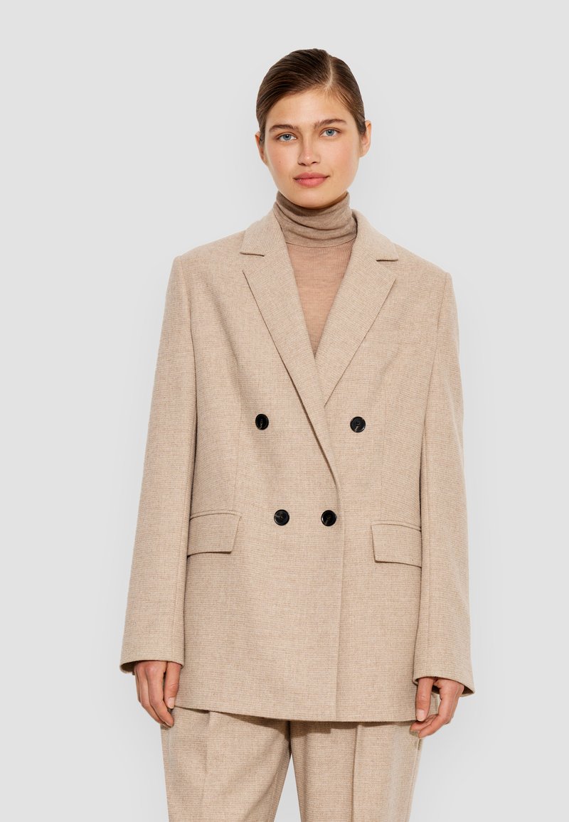 Damen Parkas | 12storeez ZWEIREIHER MIT KLAPPEN Kurzmantel beige/beige-meliert - TS83980 Damen Parkas | 12storeez ZWEIREIHER MIT KLAPPEN Kurzmantel beige/beige-meliert - TS83980