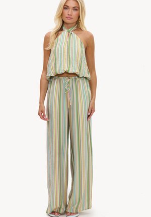 LOAVIES, FOREVER GLOWING - Pantalon classique - green   stripes