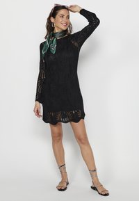 Koroshi LONG SLEEVE - Strickkleid - black