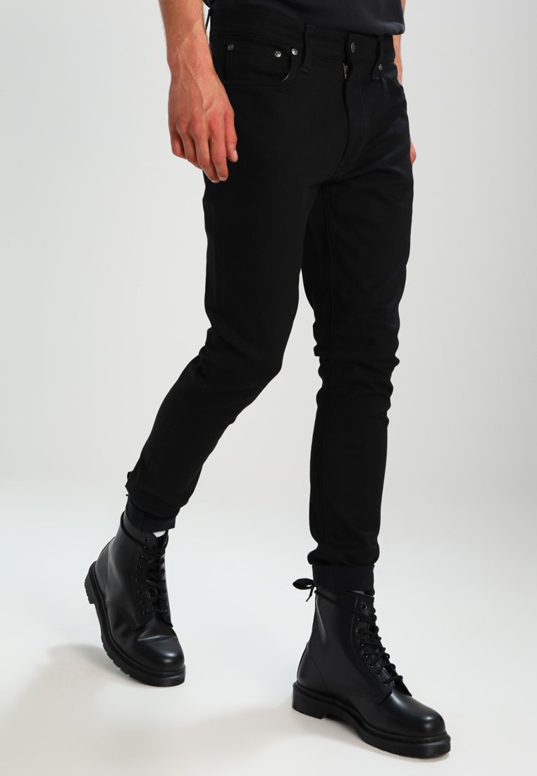 Nudie Jeans LEAN DEAN - Jeans Slim Fit - dry ever black/black 