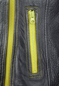 Lederjacken24 Leather jacket - schwarz   gelb