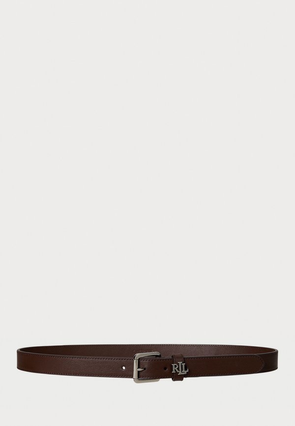 LOGO KEEPER LEATHER SKINNY BELT - Belt - dark hickory