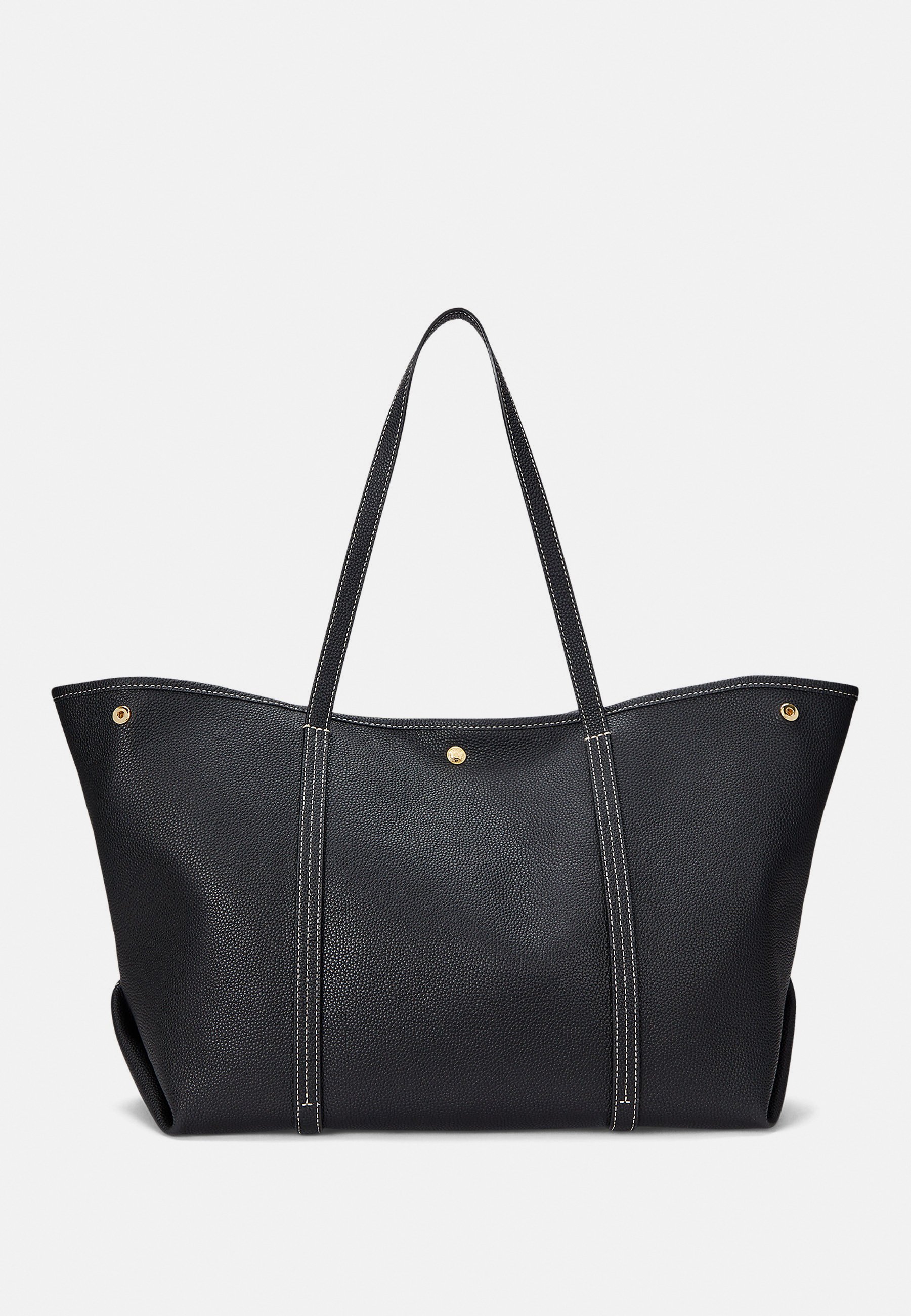 Lauren Ralph Lauren PEBBLED LEATHER LARGE EMERIE TOTE BAG