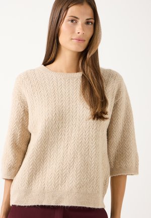 More & More MORE & MORE STILVOLLER, LEGERER ZOPFPULLOVER - Trui - pale stone