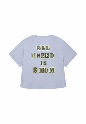 ALL I NEED IS 100M PRINT  - T-shirt con stampa - light blue