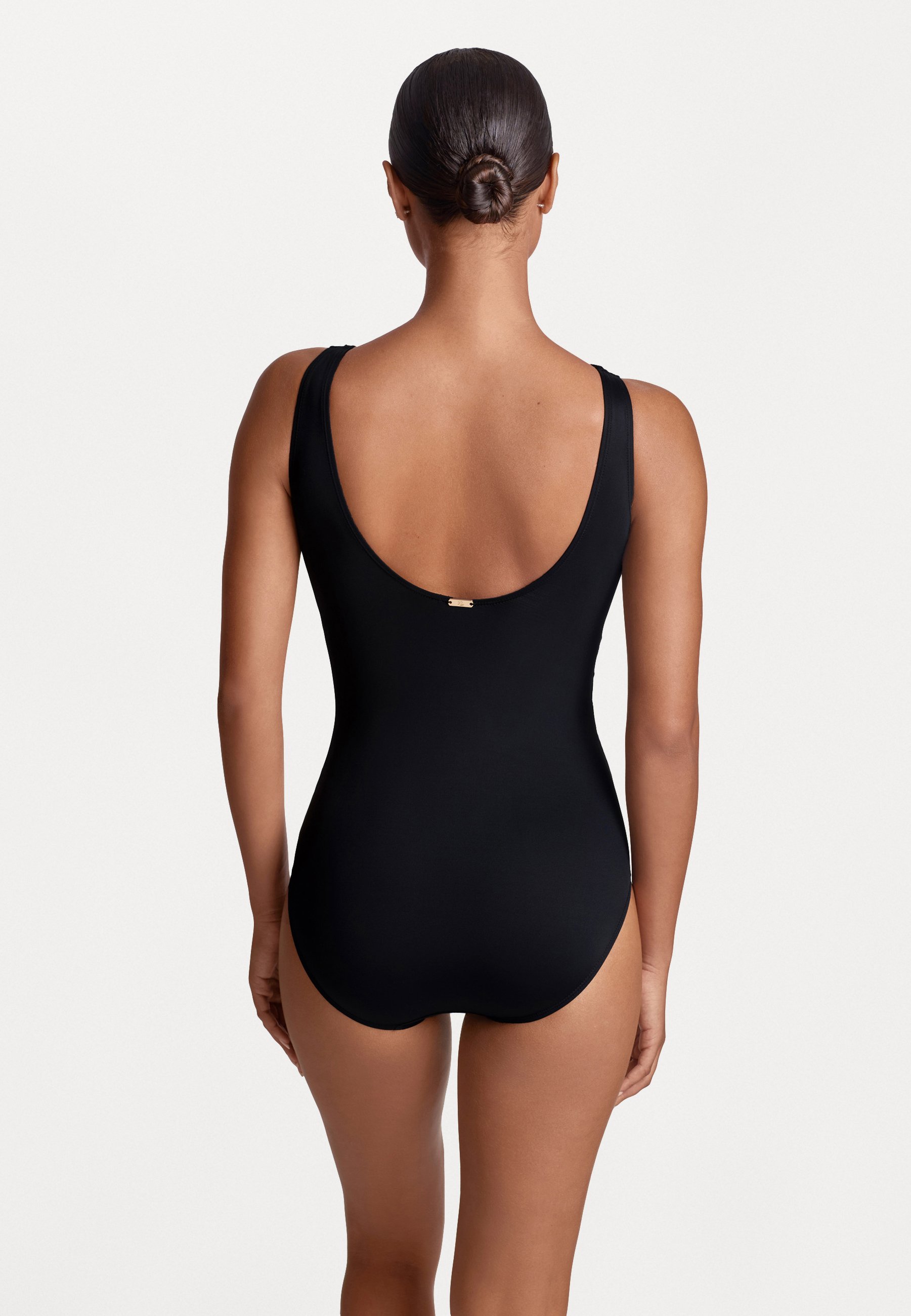 Lauren Ralph Lauren RUFFLE SURPLICE - Swimsuit - black