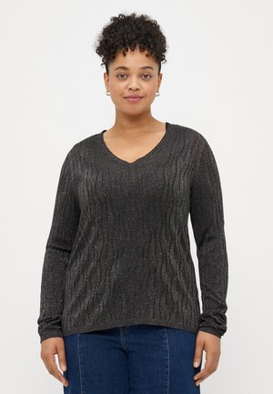 CARMELLA GLITTER V NECK - Trui - phantom