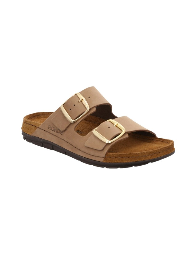 Damen Flache Pantoletten | Rohde RODIGO Pantolette flach natur/nude - FV64478 Damen Flache Pantoletten | Rohde RODIGO Pantolette flach natur/nude - FV64478