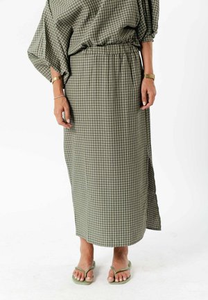 Les Jumelles, COSETTE CHECKE SKIRT - Jupe longue - khaki