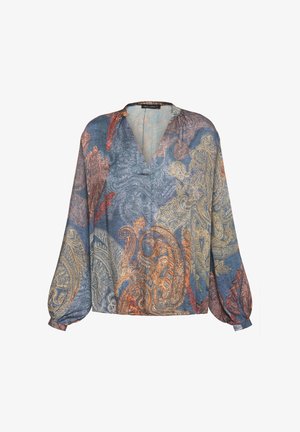 Betty Barclay, BETTY BARCLAY MIT STEHKRAGEN SCHLUPFBLUSE - T-shirt à manches longues - blau rot