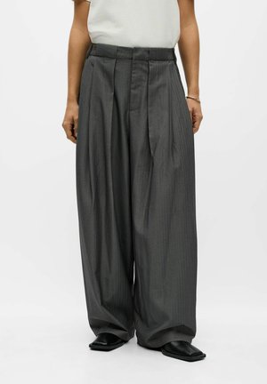 Object, WIDE-LEG TROUSERS PLEATED TAILORED - Pantalon classique - gunmetal
