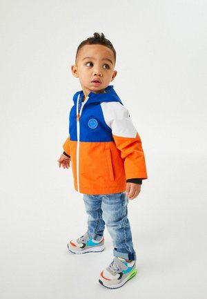 Outdoorjas - orange blue colourblock
