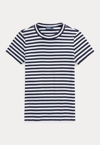STRIPED RIB KNIT COTTON CREWNECK T-SHIRT - Camiseta estampada - cruise navy/white
