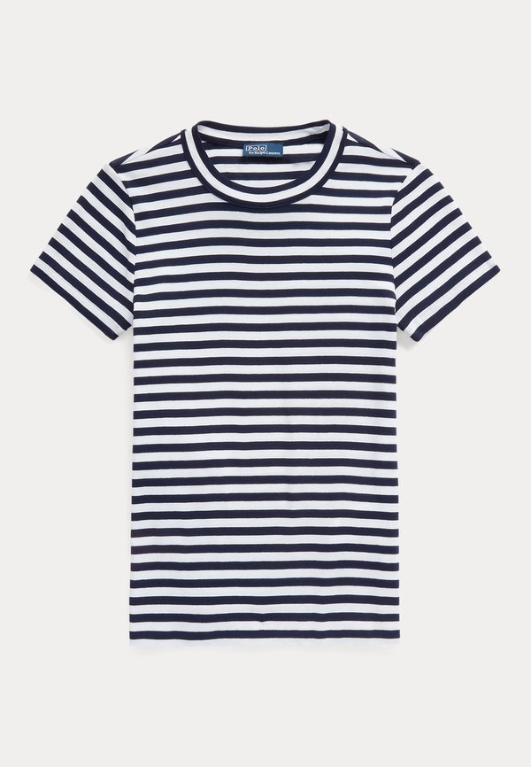STRIPED RIB KNIT COTTON CREWNECK T-SHIRT - Print T-shirt2
