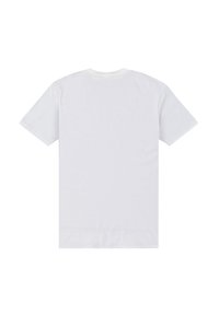 Hvid bomulds T-shirt med korte ærmer, rund hals og ensartet ryg. Ingen synlige mønstre eller logoer. Blød tekstur, standard pasform.